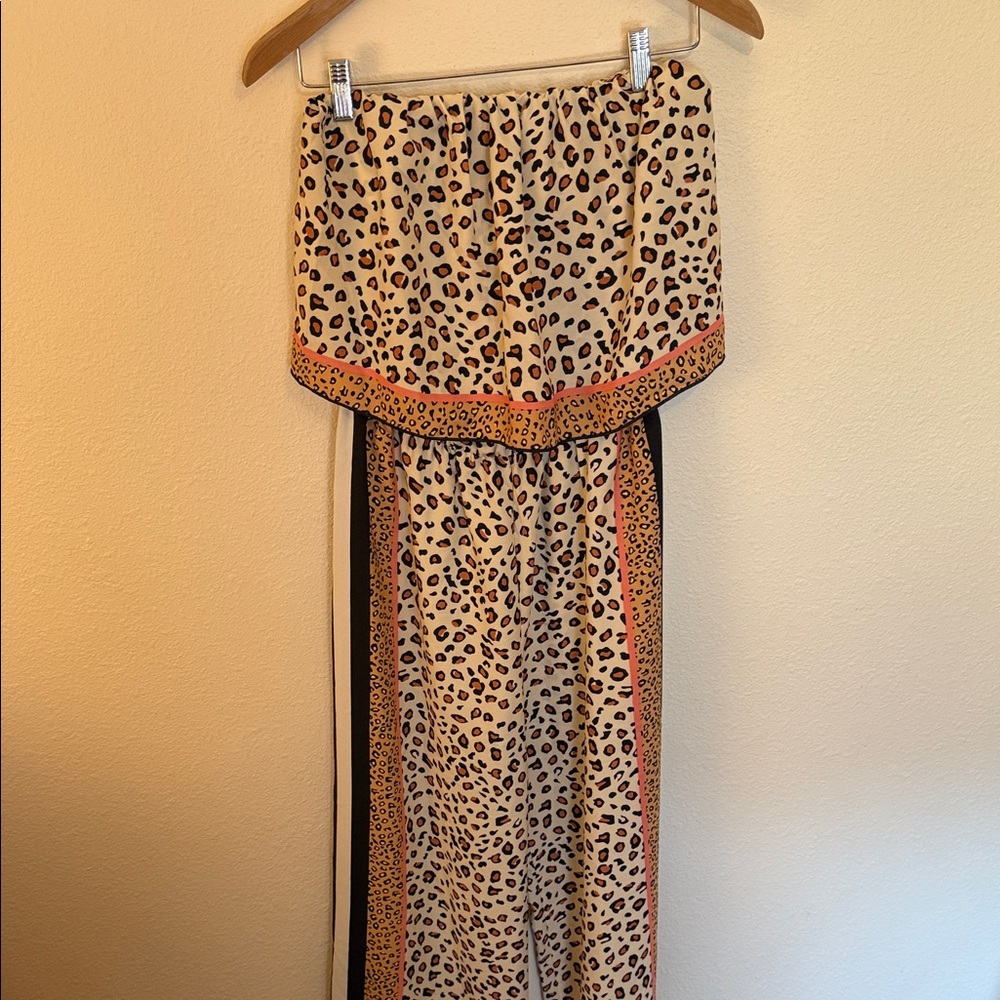 Leopard Print Wide-Leg Pantsuit
